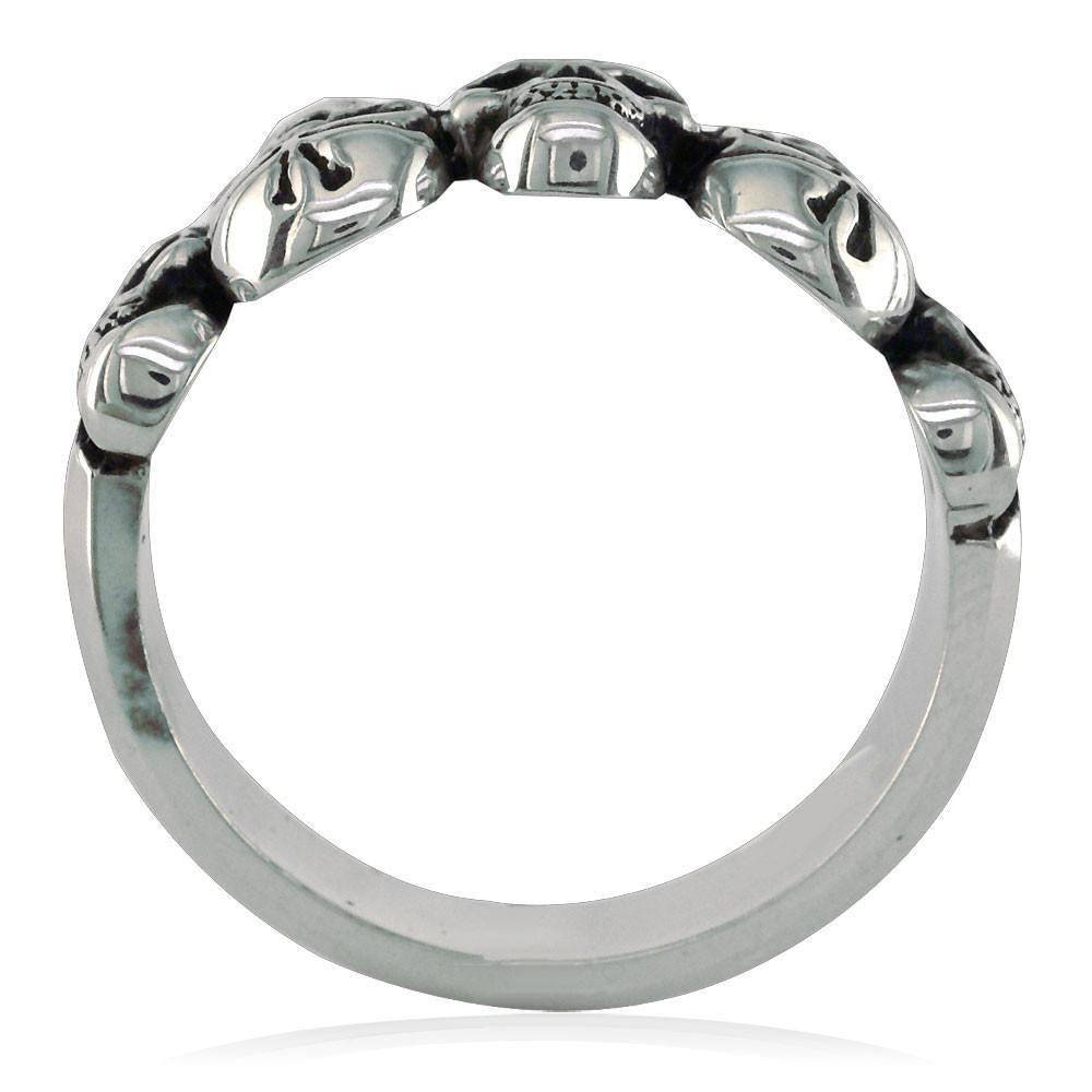 5 Skulls Band Sterling Silver