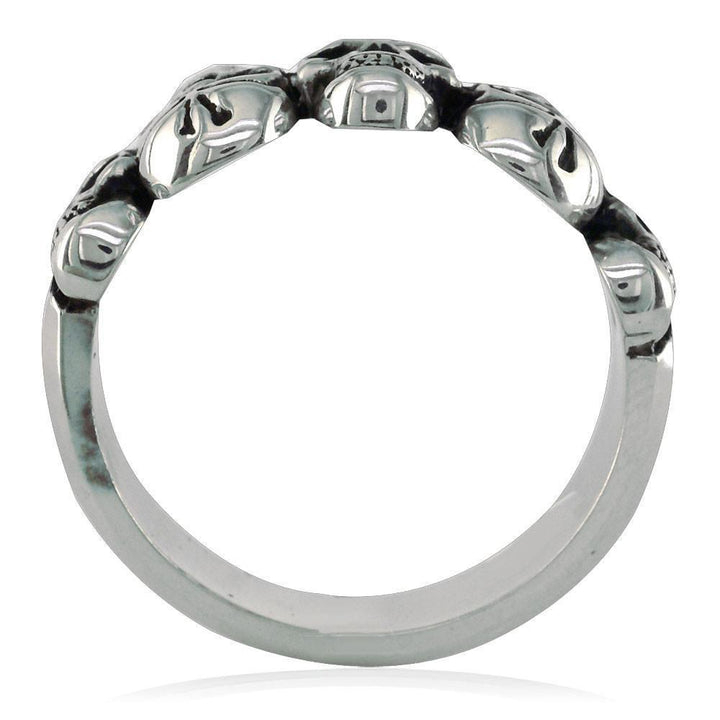 5 Skulls Band Sterling Silver