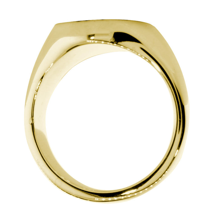 Solid Yin Yang Ring, 14mm in 14k Yellow Gold