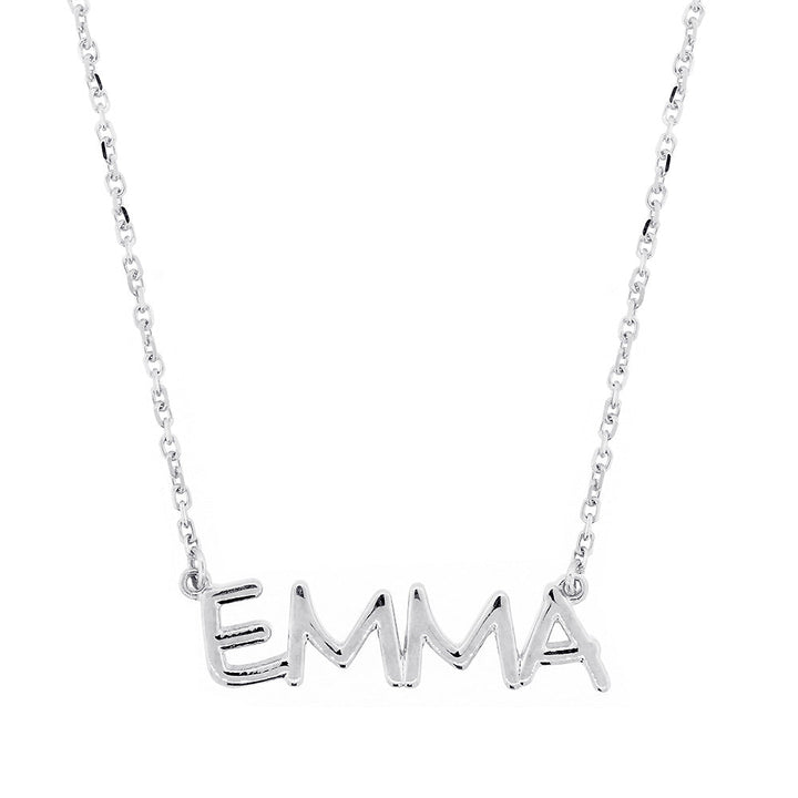 Custom, Special Nameplate Necklace in SZIRO Print, 14k White Gold