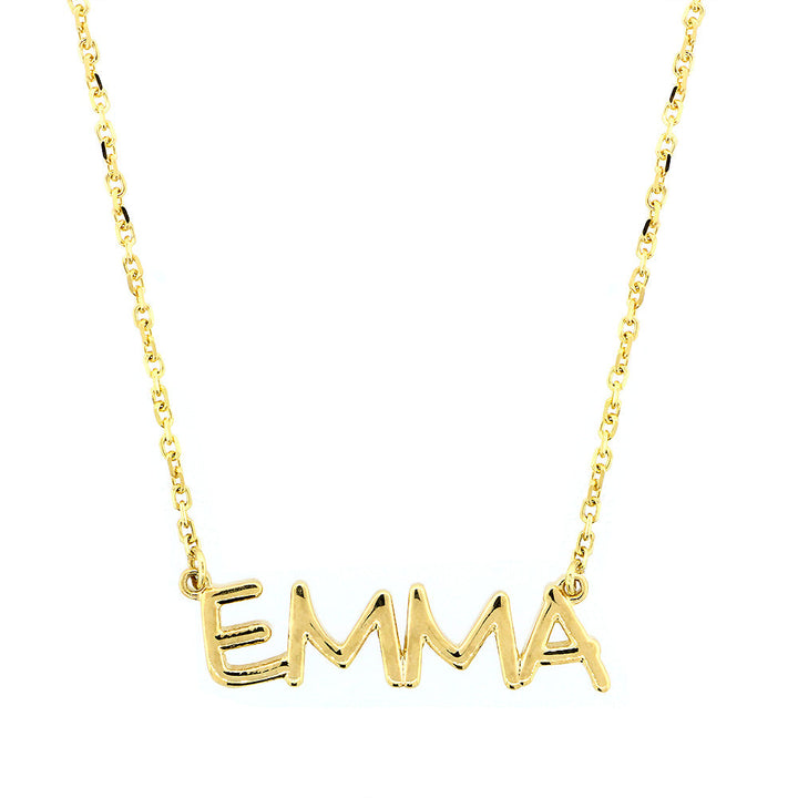 Custom, Special Nameplate Necklace in SZIRO Print, 14k Yellow Gold