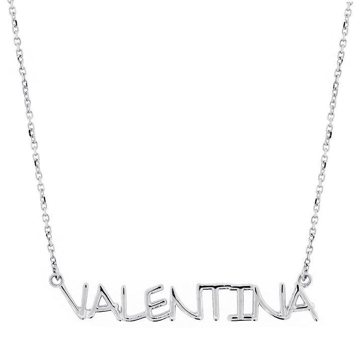 Custom, Special Nameplate Necklace in SZIRO Print, 14k White Gold
