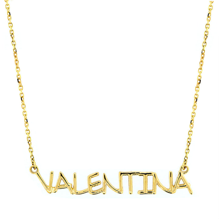 Custom, Special Nameplate Necklace in SZIRO Print, 14k Yellow Gold