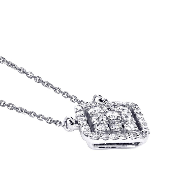 Diamond Rhombus Necklace, 0.51CT in 14k White Gold
