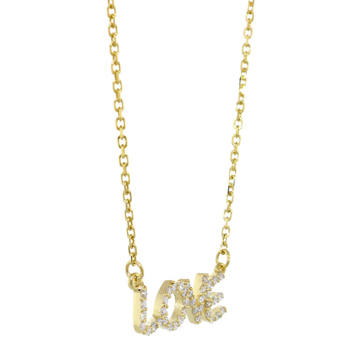 Love Necklace, 14K Yellow Gold & Diamond Necklace