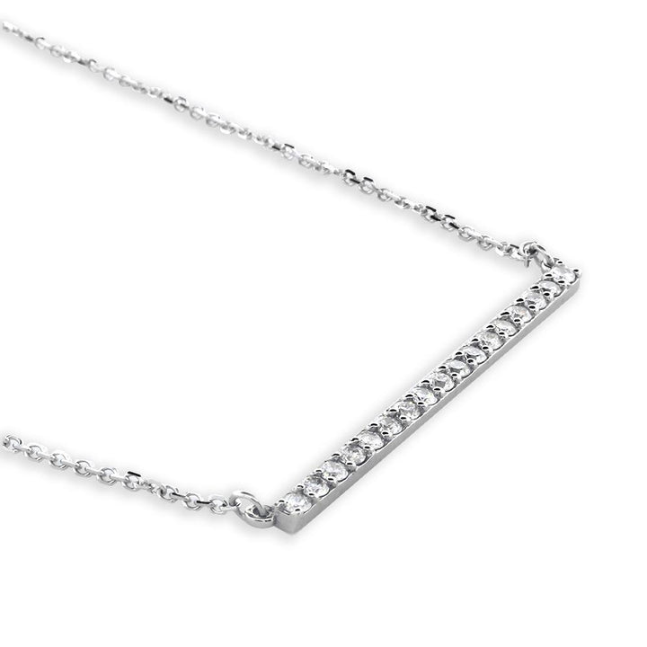 Diamond Bar Necklace, 1.75 Inch, 0.85CT in 14K White Gold