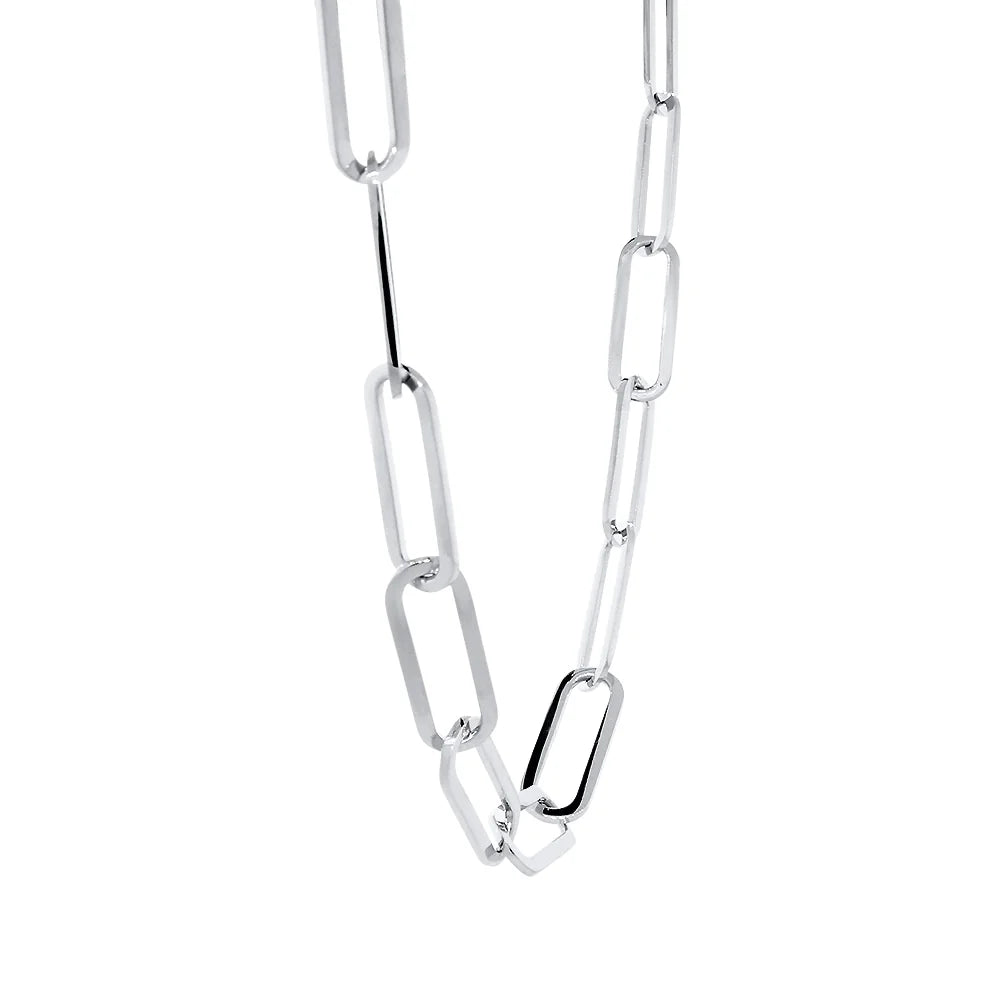 14k White Gold Solid Paperclip Link Chain/Necklace