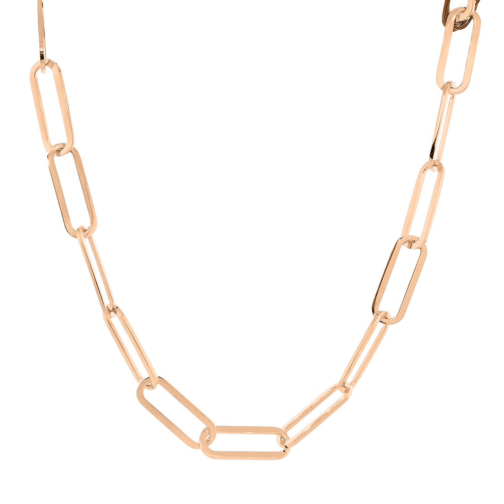 14k Yellow Gold Solid Paperclip Link Chain/Necklace