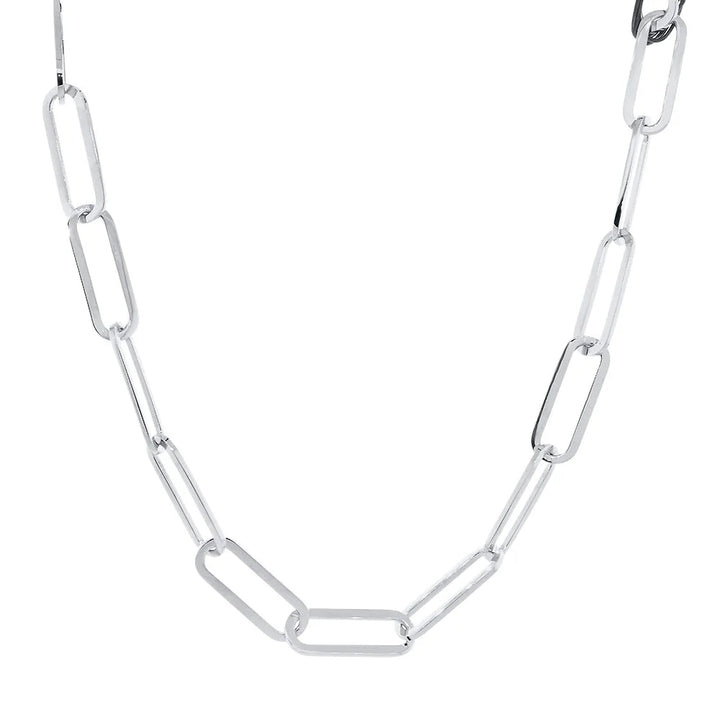 14k White Gold Solid Paperclip Link Chain/Necklace
