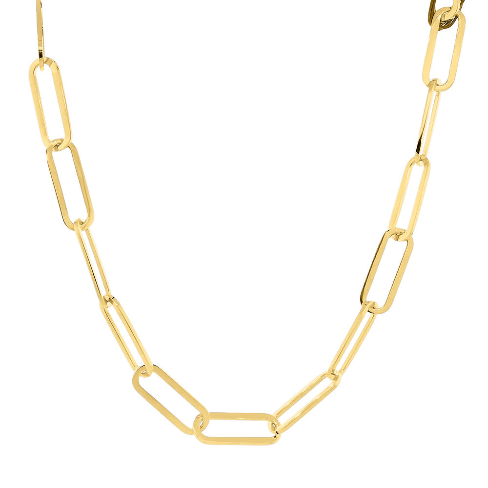 14k Yellow Gold Solid Paperclip Link Chain/Necklace