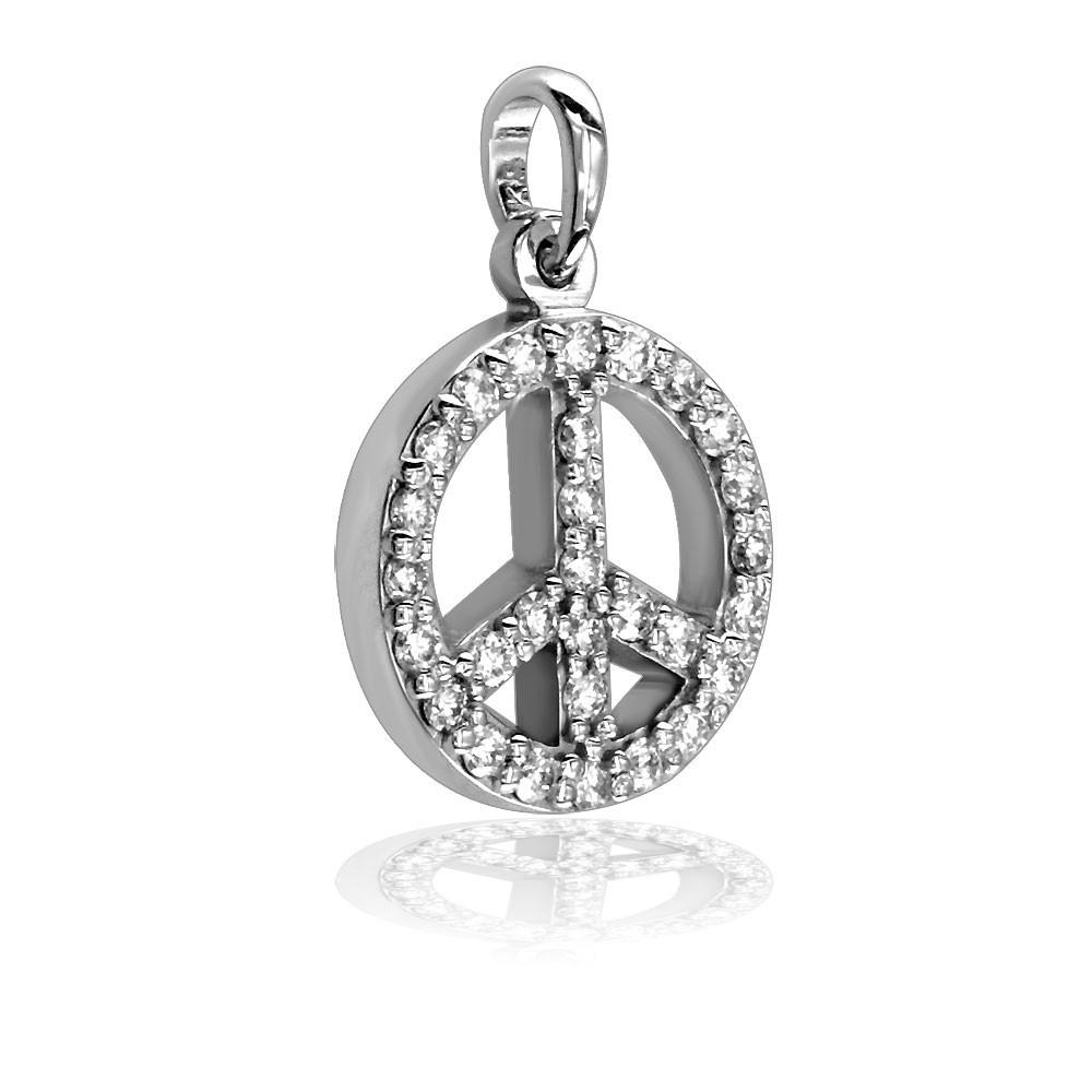 Small Diamond Peace Sign, Borderless P-0427 – Sziro Jewelry