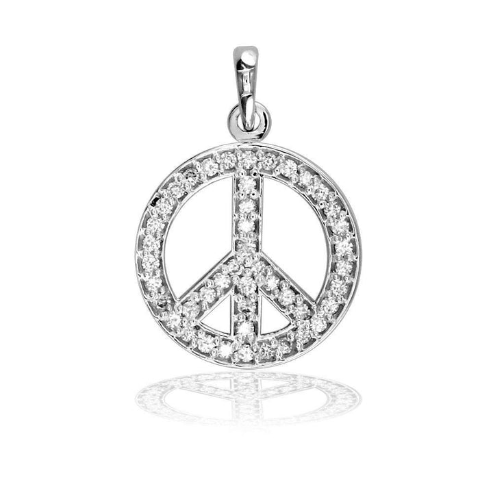 Small Diamond Peace Sign P-0428