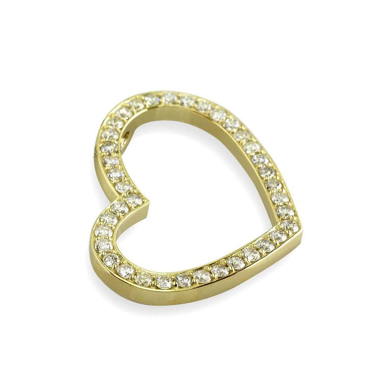 Open Diamond Heart Necklace, 2.00CT in 14K Yellow Gold
