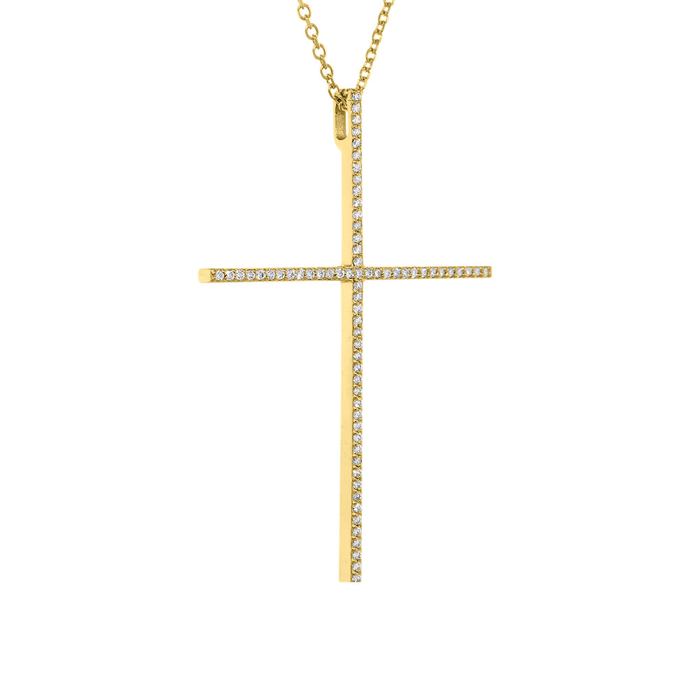 Large Thin Couture Cross with Diamonds