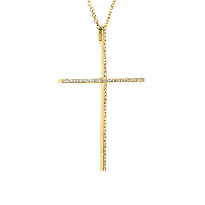 Large Thin Couture Cross with Diamonds