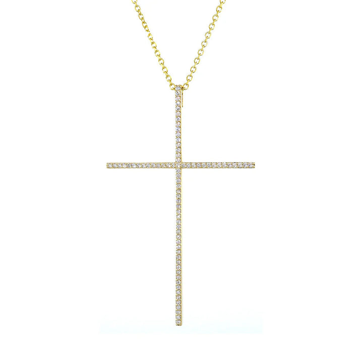 Large Thin Couture Cross with Diamonds