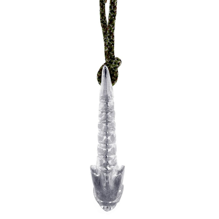 Hanging Fish Skeleton Necklace, 3 Inch Size by Manny Puig in Sterling Silver