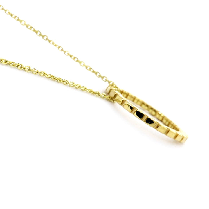 24mm Autism Awareness Jigsaw Puzzle Circle of Life Charm and Chain in 14K Yellow Gold
