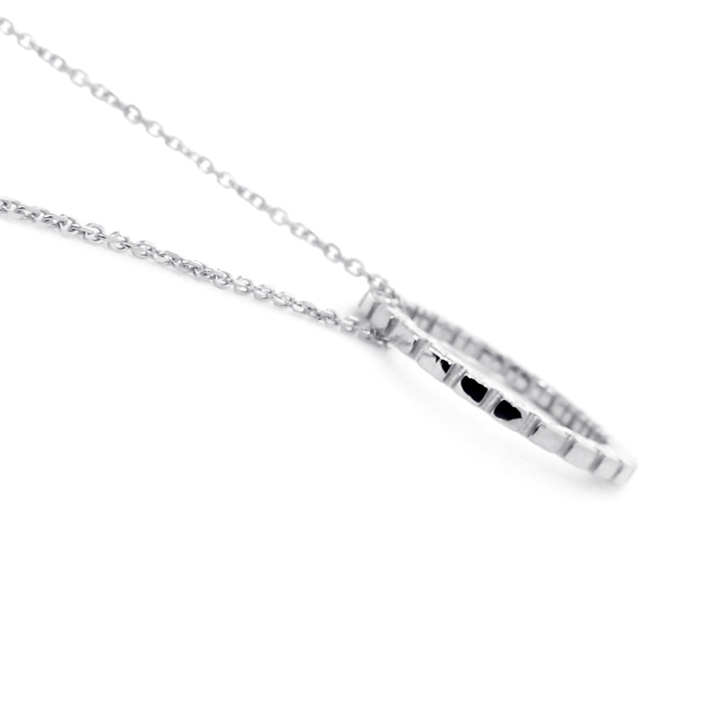 21mm Autism Awareness Jigsaw Puzzle Circle of Life Charm and Chain in 14K White Gold