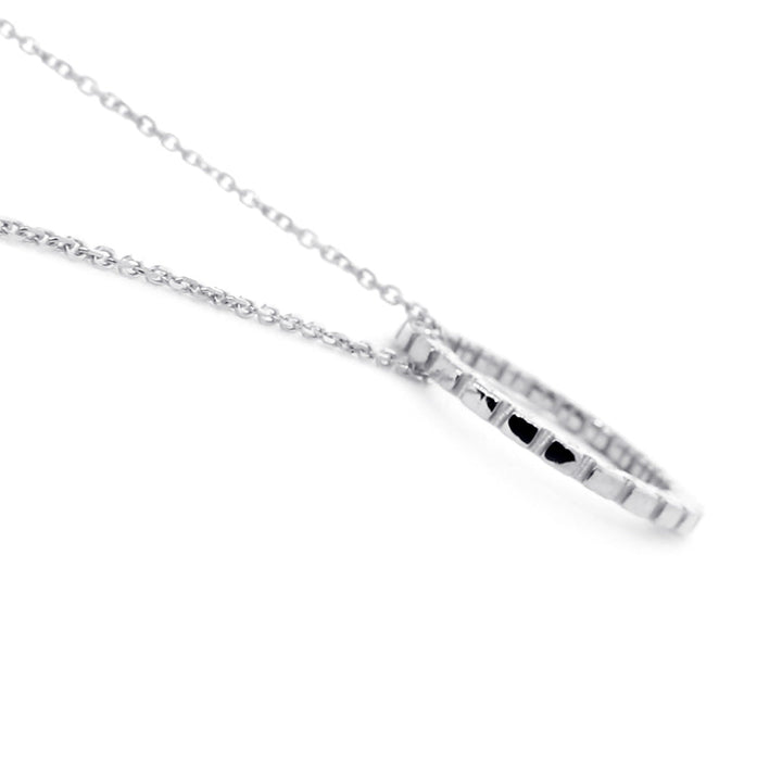 21mm Autism Awareness Jigsaw Puzzle Circle of Life Charm and Chain in 14K White Gold