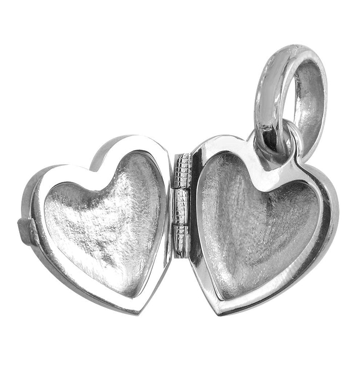Heart Locket with Pink Heart in 14k White and Pink Gold