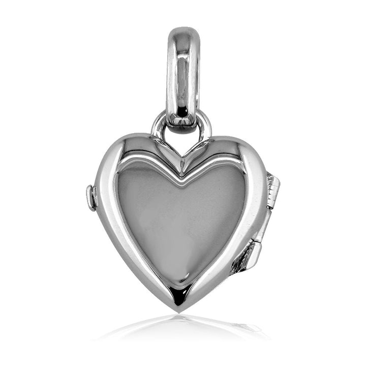 Heart Locket with Pink Heart in 14k White and Pink Gold