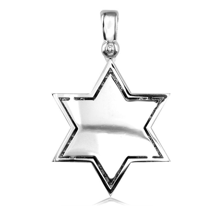 Large Diamond Star of David, Jewish Star Pendant, 2.05CT in 14K White Gold