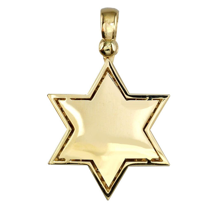 Large Diamond Star of David, Jewish Star Pendant, 2.05CT in 14K Yellow Gold