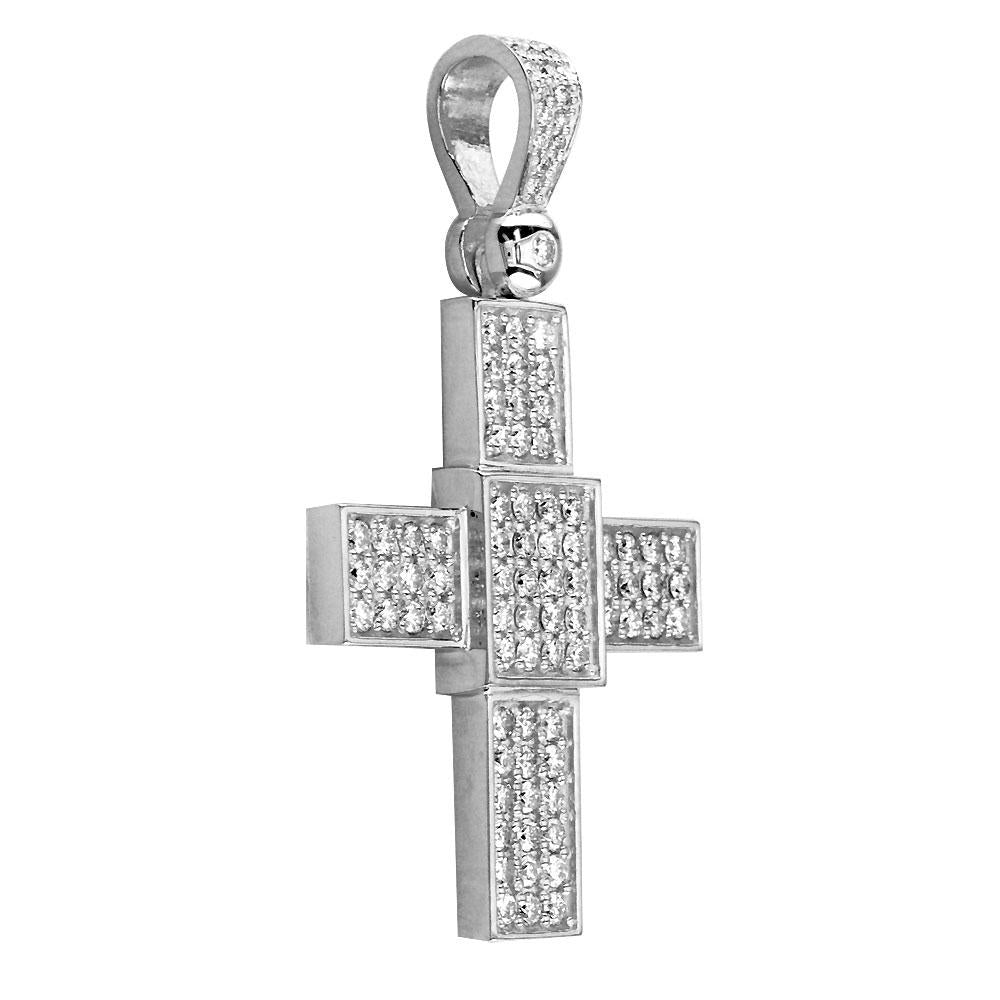 Large Diamond Cross Pendant, 2.75CT in 14K White Gold