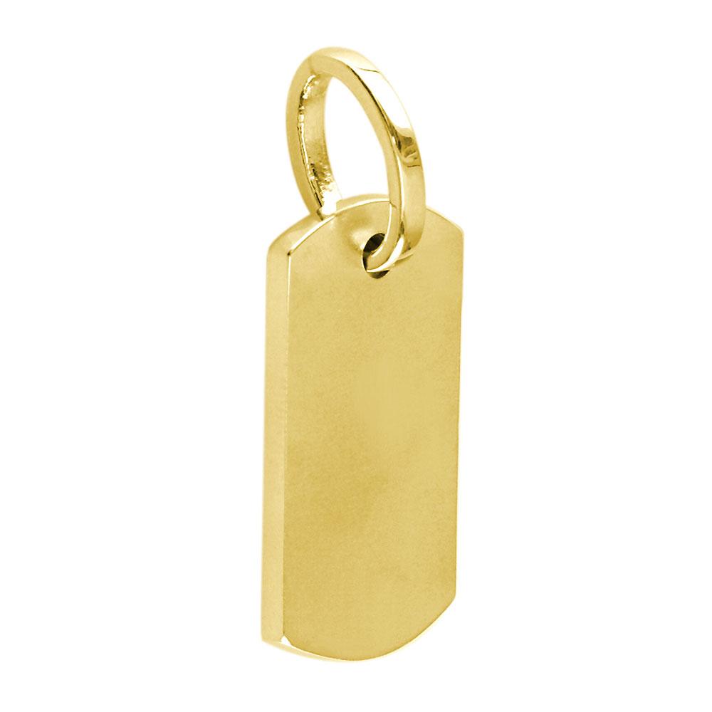 Smaller Size Cross Dog Tag Pendant with Crosses Background in 14K Yellow Gold