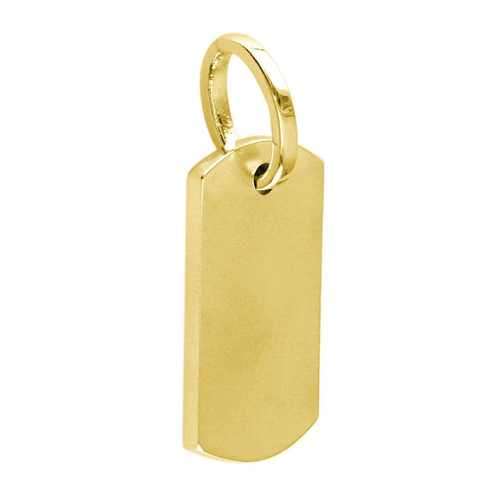 Smaller Size Cross Dog Tag Pendant with Crosses Background in 14K Yellow Gold