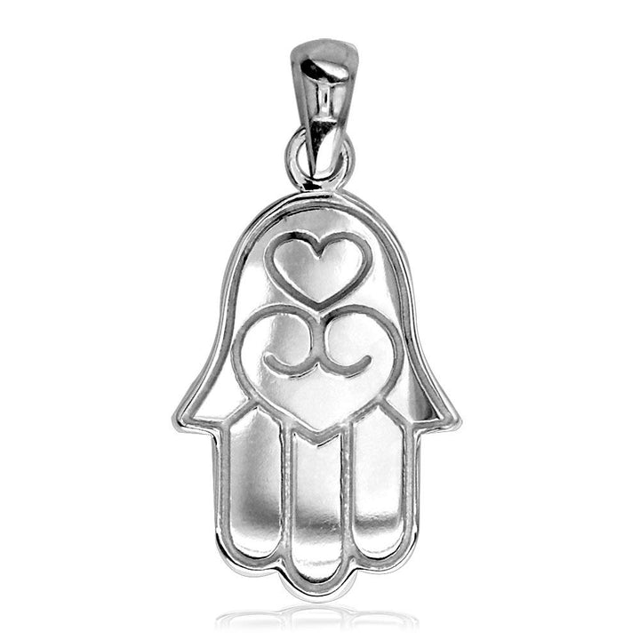 Medium Hamsa, Hand of God Charm in 14K White Gold