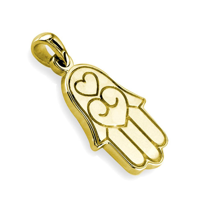 Medium Hamsa, Hand of God Charm in 14K Yellow Gold