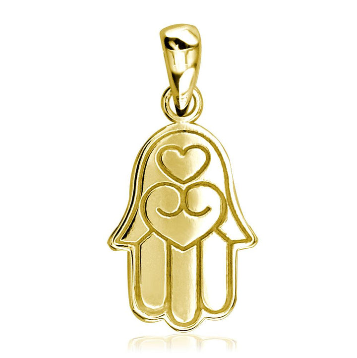 Small Hamsa, Hand of God Charm in 14K Yellow Gold