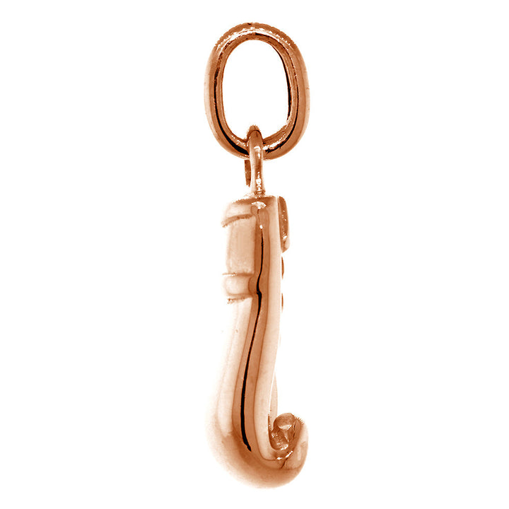 23mm Solid Left Handed Boxing Glove Pendant in 14k Pink, Rose Gold