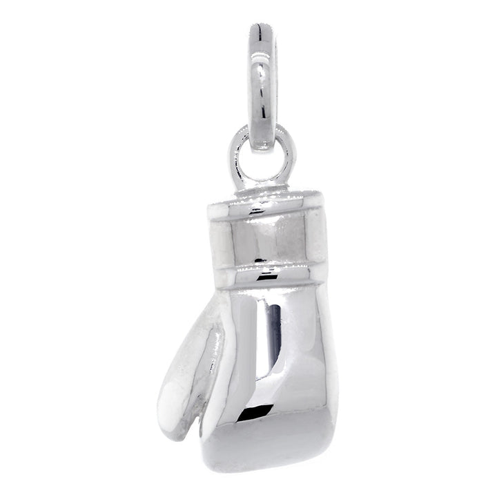 23mm Solid Left Handed Boxing Glove Pendant in Sterling Silver