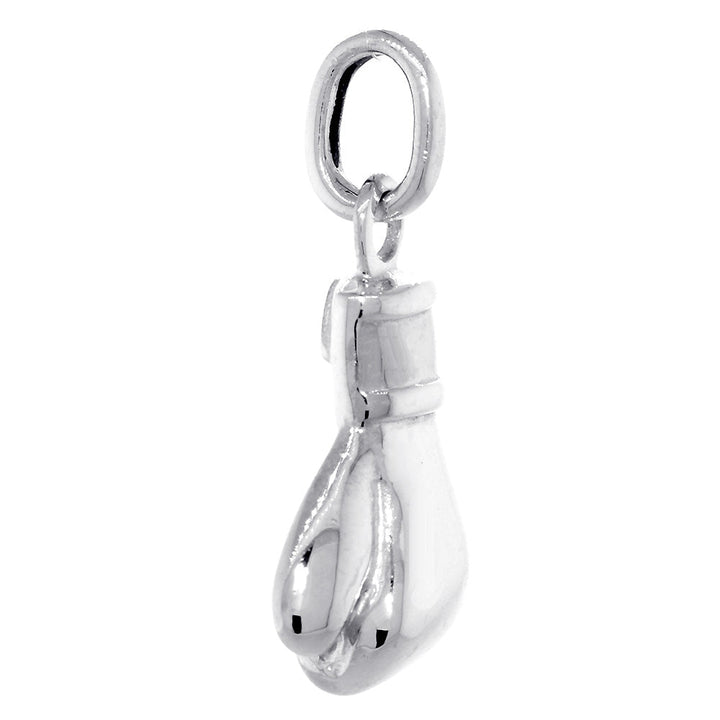 23mm Solid Left Handed Boxing Glove Pendant in Sterling Silver