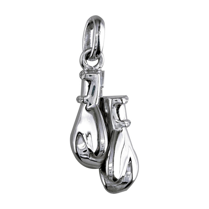 Large Boxing Gloves Charm, 1.25 Inches # 4899 in Sterling Silver