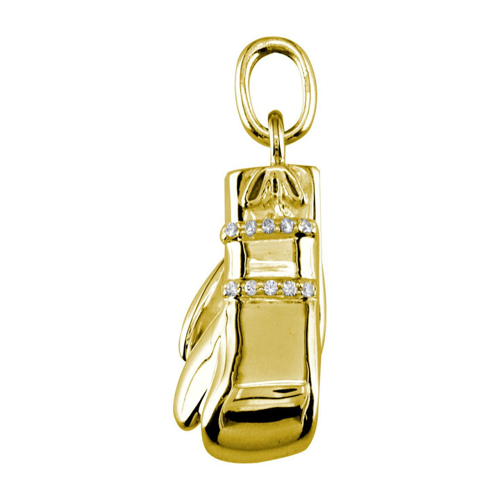 Large Pair of Diamond Boxing Gloves Pendant, 0.80CT Style #4899 in 14K Yellow Gold