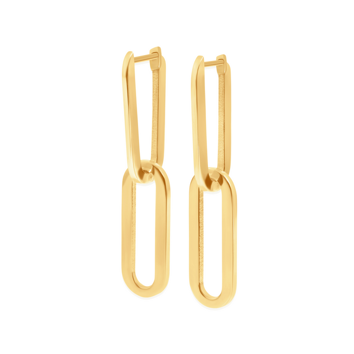 Paperclip Link Hinged Hoop Earring