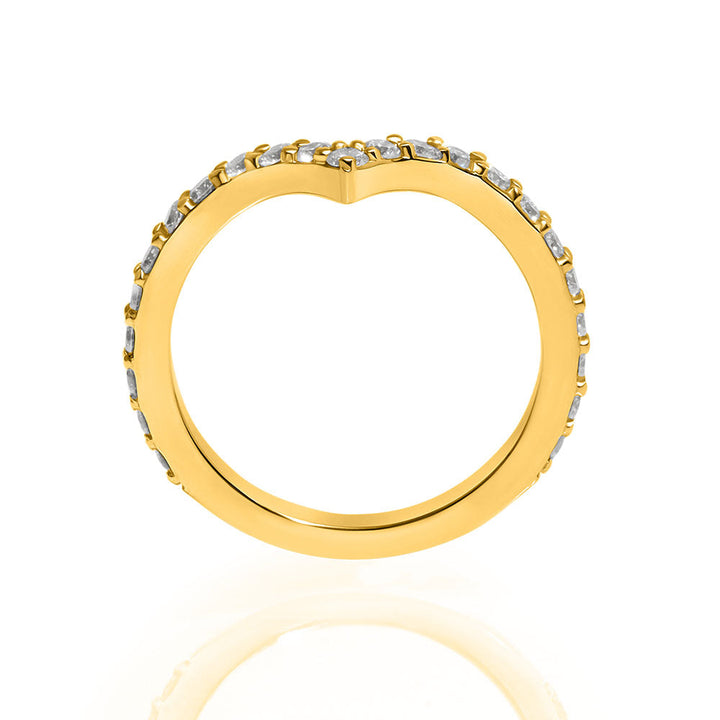 14K Yellow Gold & Diamond Semi Mount Halo Ring