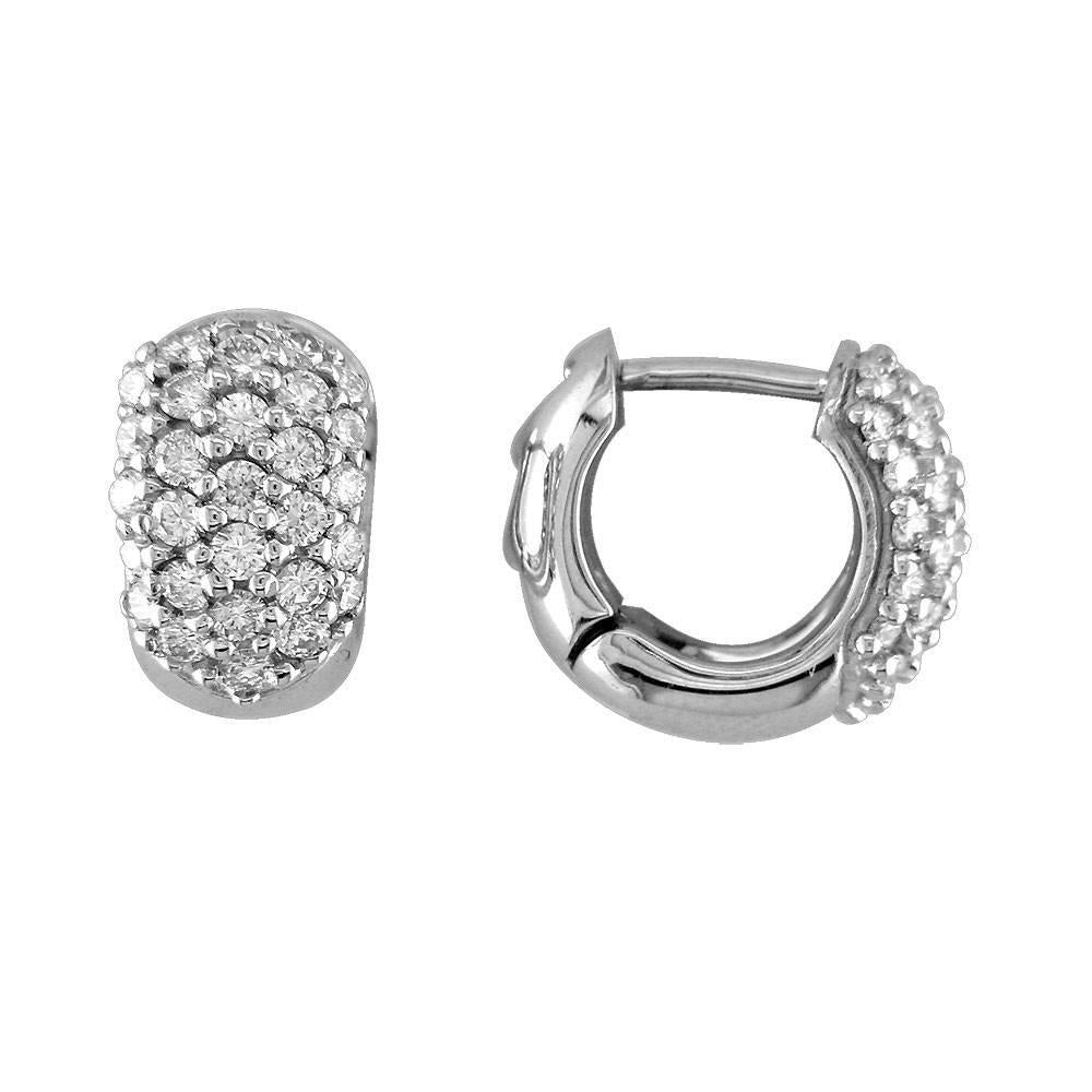 Diamond Huggies, 1.00CT in 14K White Gold