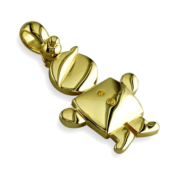 Large Belly Kids Sziro Boy 14k Yellow Gold Charm for Mom, Grandma