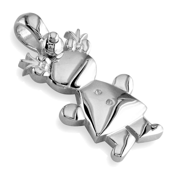 Large Belly Kids Sziro Girl Sterling Silver Charm for Mom, Grandma
