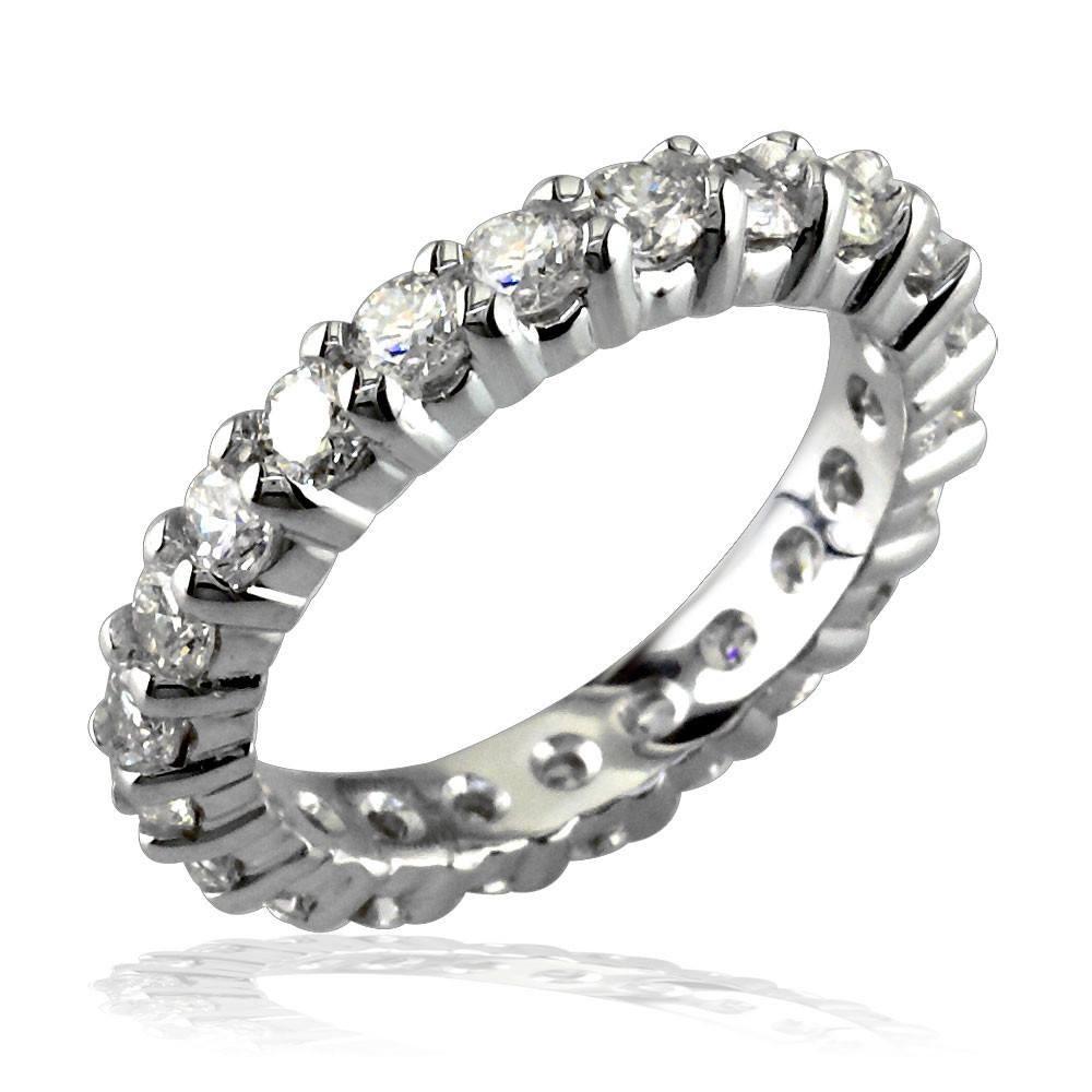 Round Diamonds Eternity Band, 2.55CT, 4.2mm in 14k White Gold
