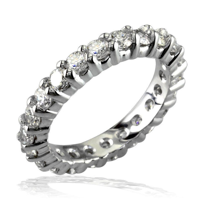 Round Diamonds Eternity Band, 2.55CT, 4.2mm in 14k White Gold