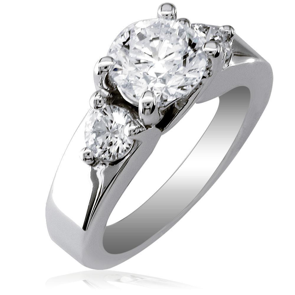 Diamond Engagement Ring Setting in 18K White Gold, 0.50CT