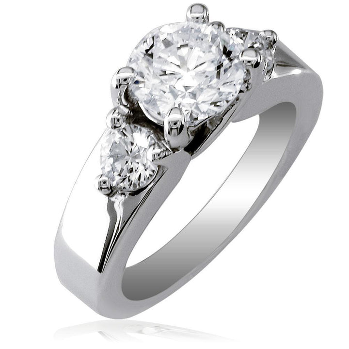 Diamond Engagement Ring Setting in 18K White Gold, 0.50CT