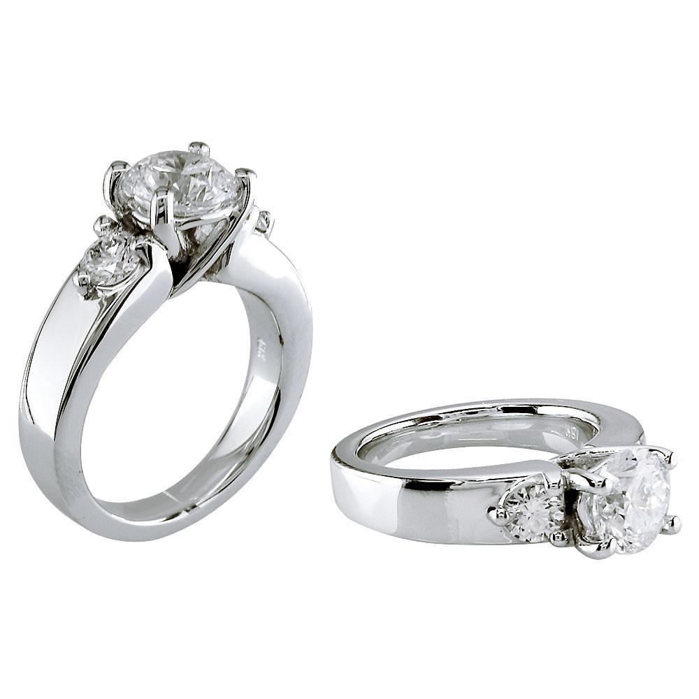 Diamond Engagement Ring Setting in 18K White Gold, 0.50CT
