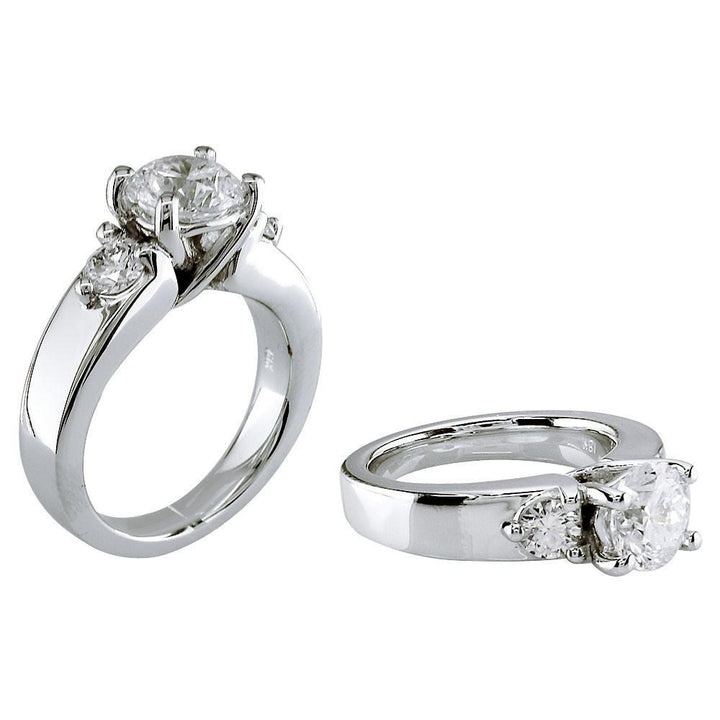 Diamond Engagement Ring Setting in 18K White Gold, 0.50CT